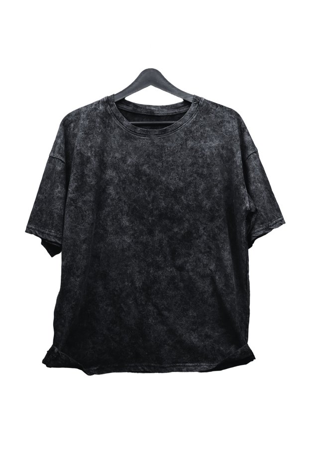 Unisex Plain Unprinted Vintage T-Shirt, Oversized Basic Washed T-Shirt