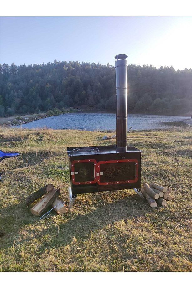 Kamp Ve Çadır Sobası Kuzineli Fırınlı Odun Yakan Taşınabilir Soba - 2