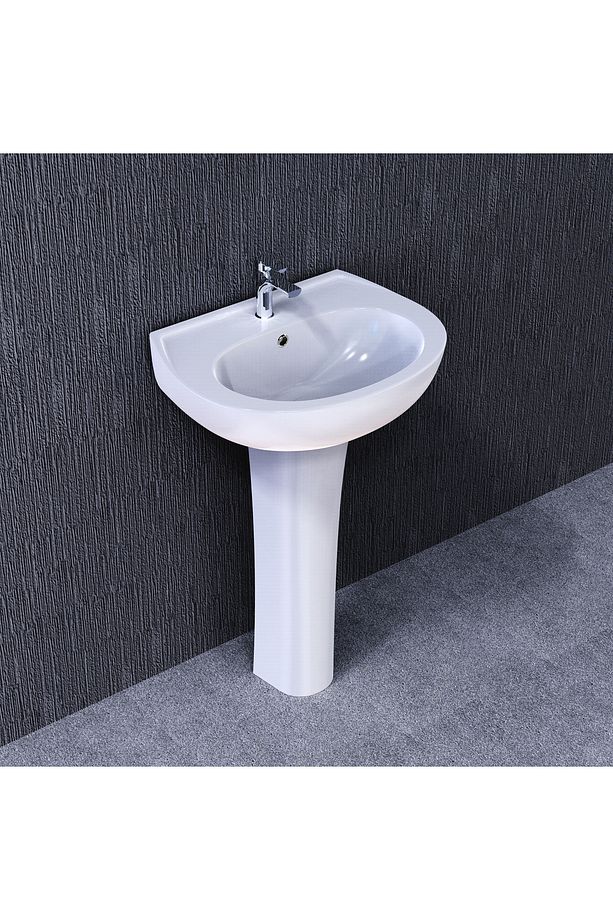 Oval 40X50  Lavabo, Kolon Ayak (Tam Ayak) - 1