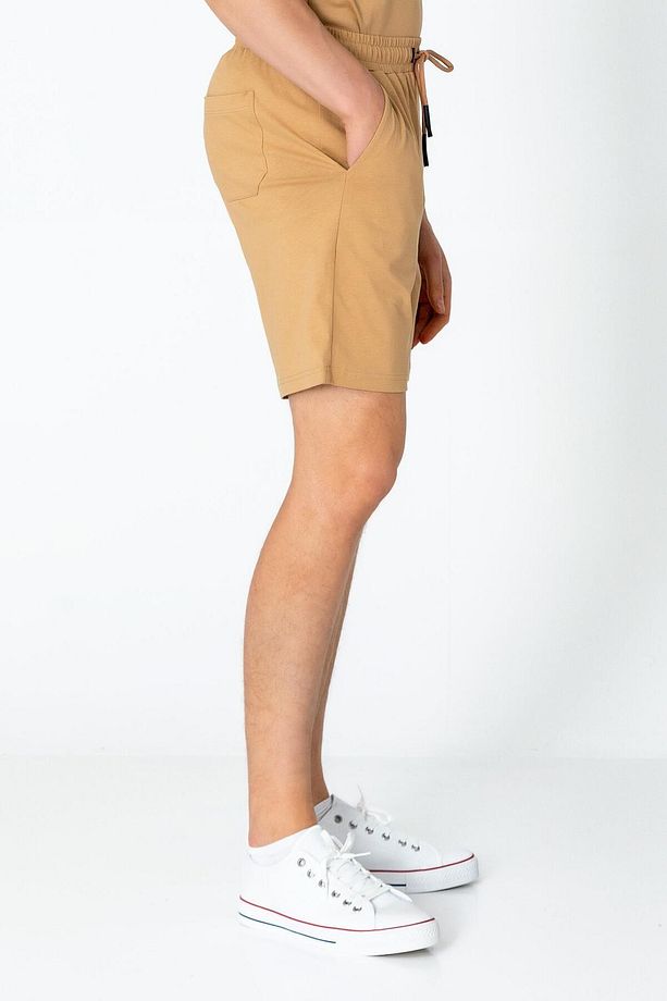 Erkek Camel Fit Kalın Penye Rahat Sade Klasik Şort - 5