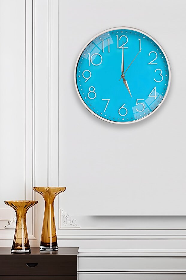 ساعة حائط زرقاء - 29 سم - 2