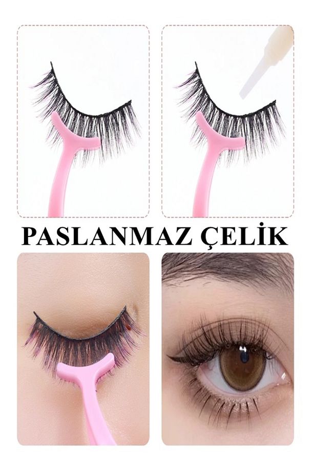 Paslanmaz Çelik Takma Kirpik Cımbızı, Kirpik Tutucu, Takma Kirpik Yapıştırma Sökme Aparatı - 2
