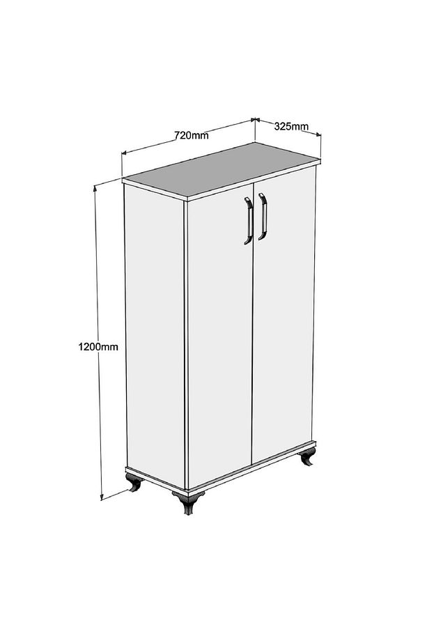 R7040 Ayakkabılık Çok Amaçlı Raflı Düzenleyici Dolap 120CM - 4