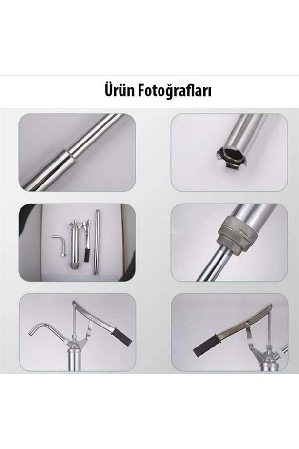 Paslanmaz Manuel Varil Pompası 20lt/dk, Mazot Yağ Pompası - 6