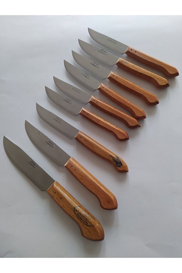 Kitchen Knife Set - Wooden Handle Osmaniye Knife Fruit Vegetable Knife Set of 9