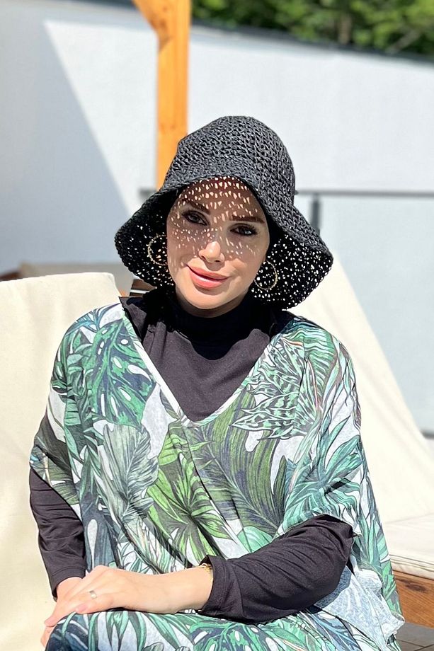 El Örgü Hasır Şapka RŞ-83 Siyah - 2