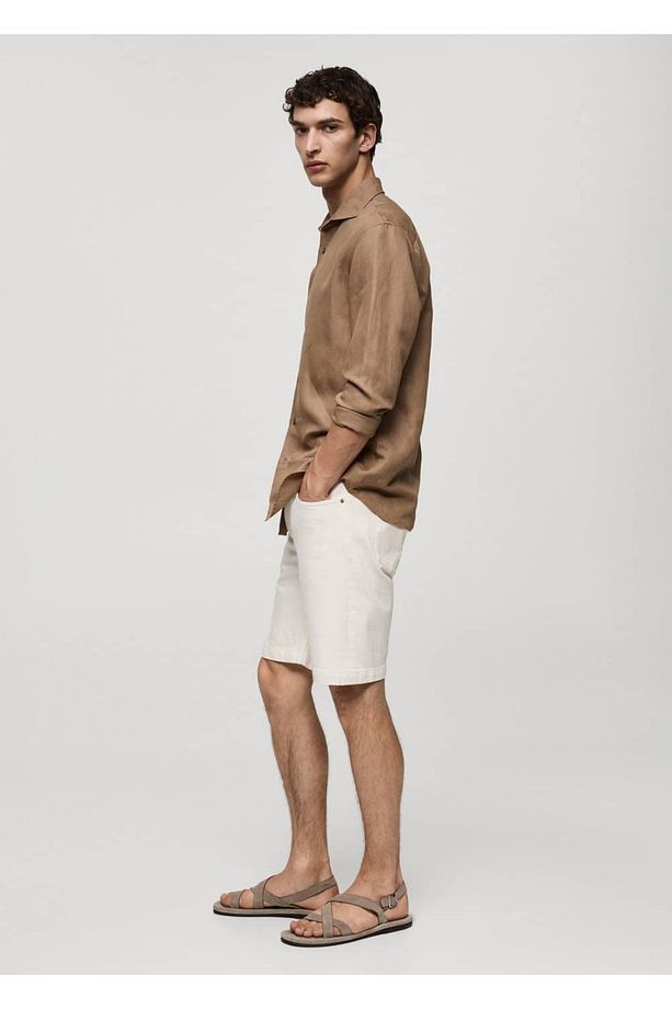 Regular fit denim bermuda şort - 5