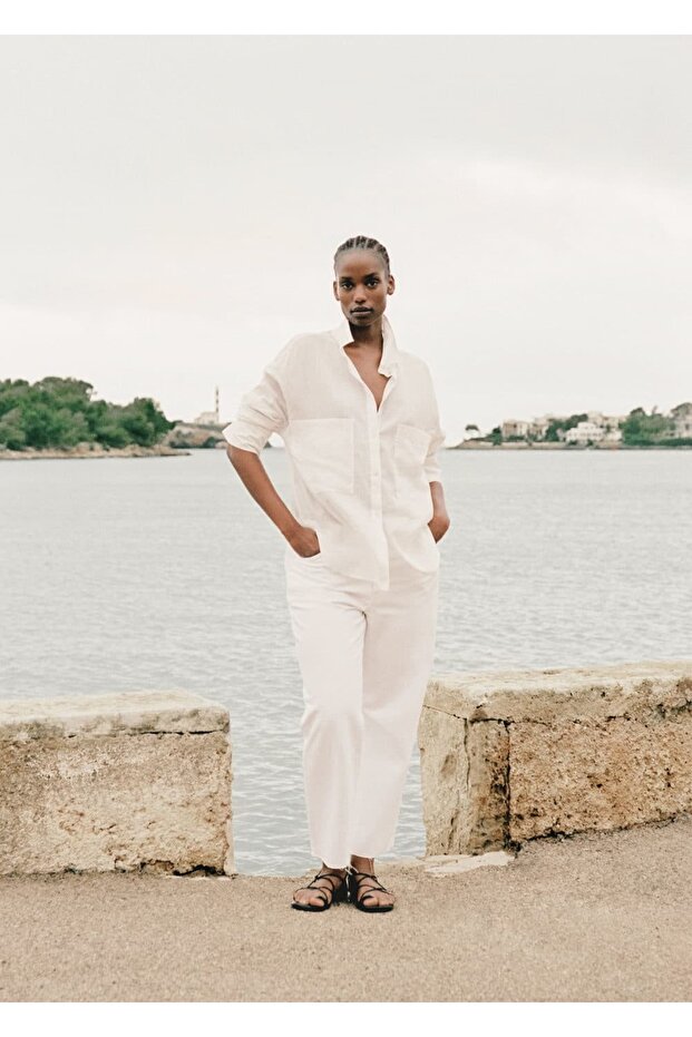 Düz kesim crop jean - 5