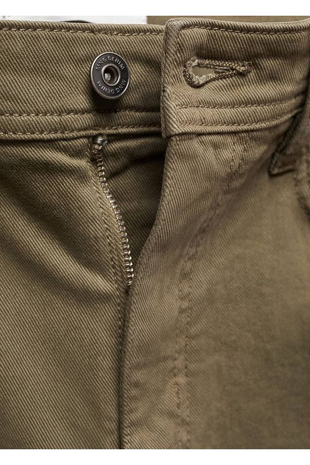 Slim fit kot bermuda şort - 6