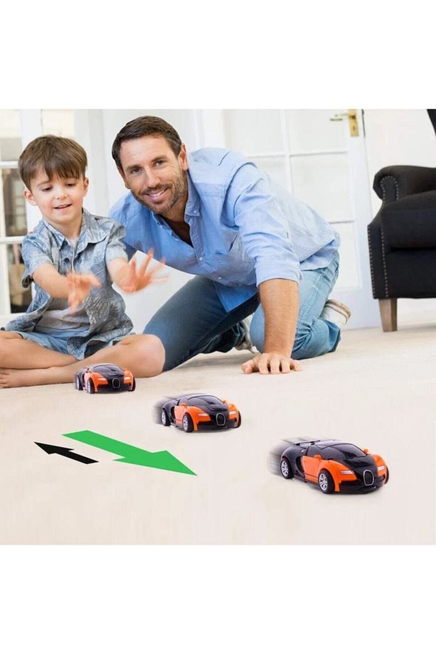 1 Adet  Robot Çek Bırak Araba - Kendinden Robota Dönüşebilen Araba Bugatti - 1 Adet Erke - 1