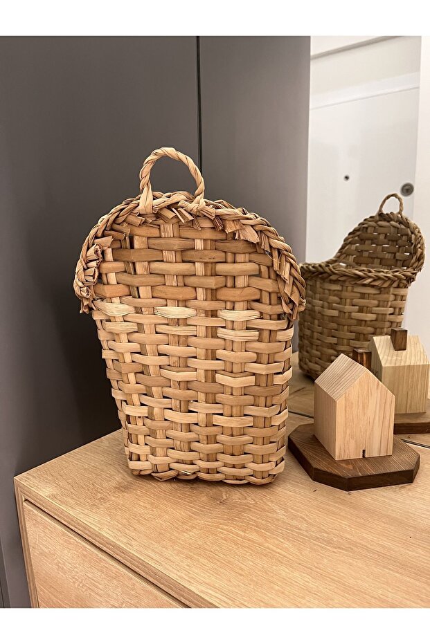 Doğal Bambu El Örmesi Sepet-askılık - 3