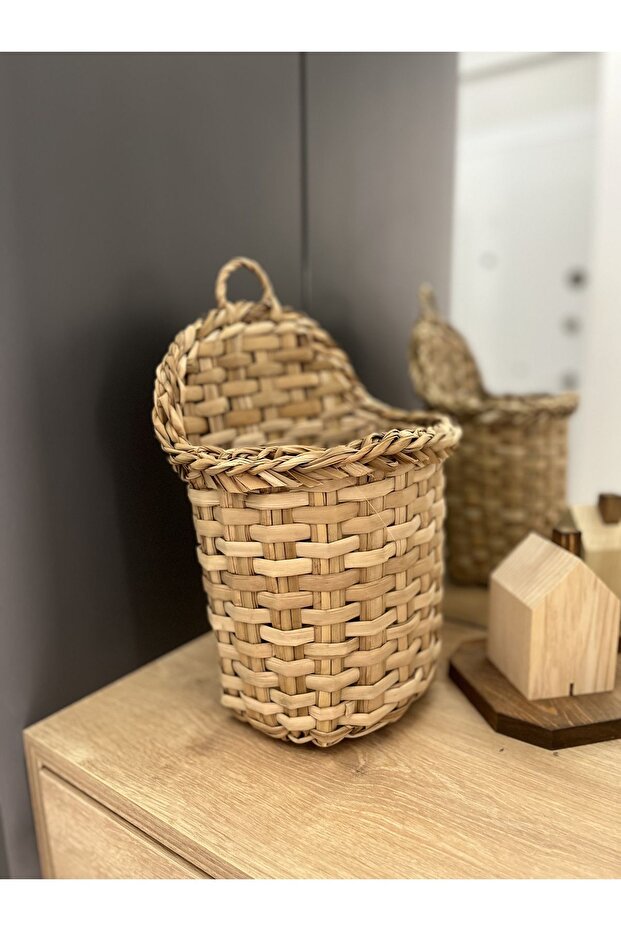 Doğal Bambu El Örmesi Sepet-askılık - 6