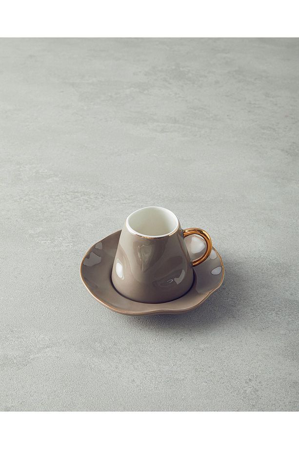 Felix New Bone China 4 Parça 2 Kişilik Kahve Fincan Takımı Vizon - 3
