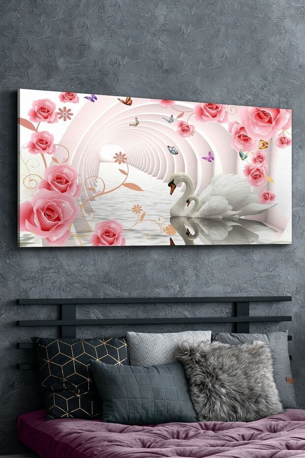 Kuğular Kanvas-canvas Tablo - 3