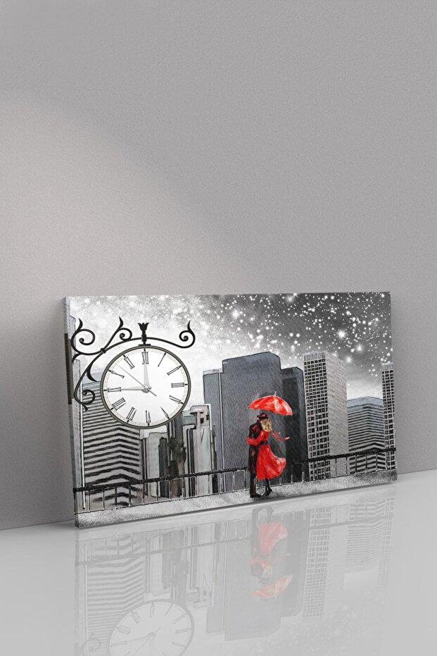 Sevgiililer Saatli Kanvas - Canvas Tablo - 2