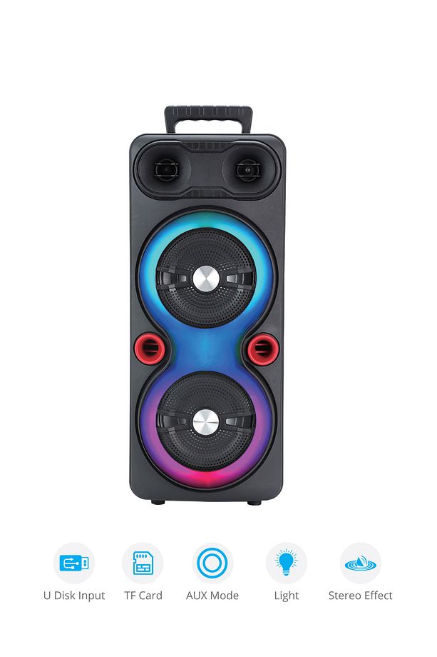 7889 Kablosuz PartyBox RGB Bluetooth Kule Hoparlör / USB & TF Kart & Mikrofon & 3.5mm AUX Girişi - 1