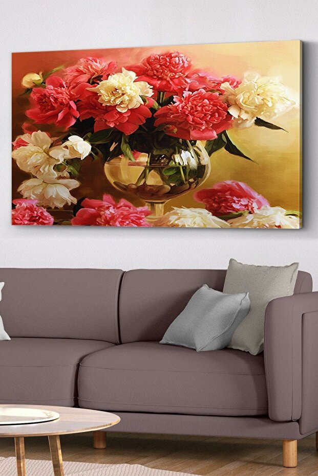 Red Flower in a Vase Canvas - Canvas Painting