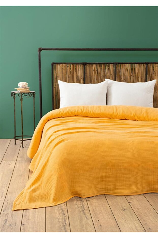 Yellow Muslin Bedspread - Soft and Air-Permeable Cotton Pique - Different Color Options