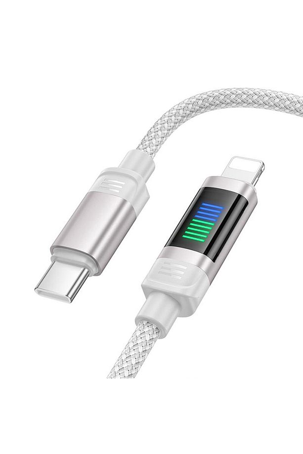 U126 Lantern 100W Type-C to iPhone Lightning Hızlı Data ve Şarj Kablosu GRİ - 3