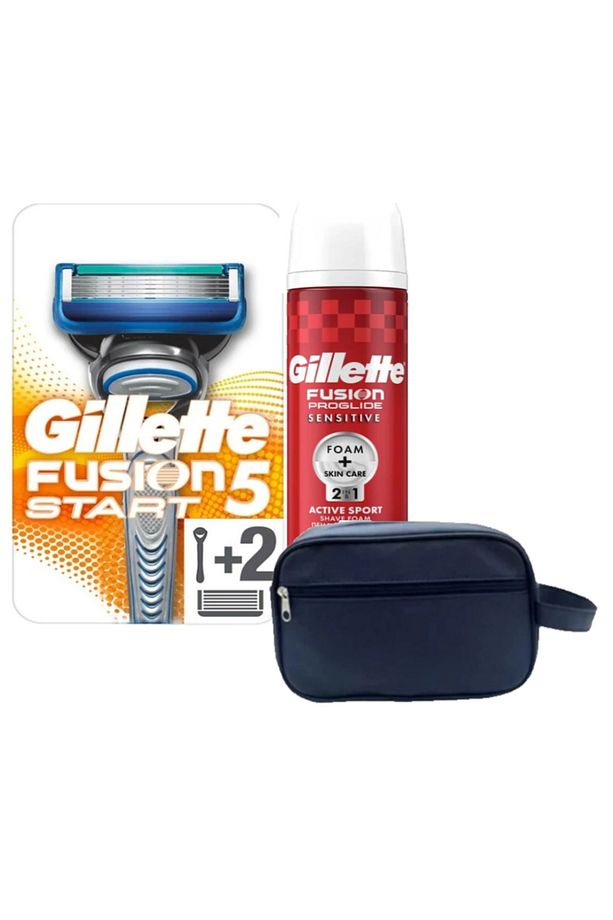 Fusion Start Makine+ 2 Adet Yedek Tıraş Bıçağı + Gillette Proglide 250 ml Köpük + Çanta - 1