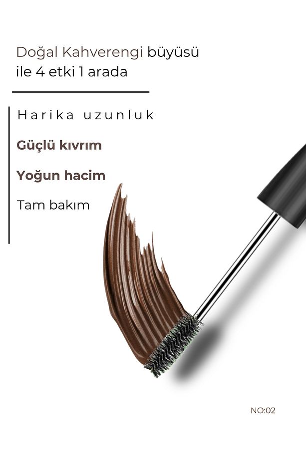 4 In 1 Show Maskara Kahverengi 7,5 ml - No: 02 - 2