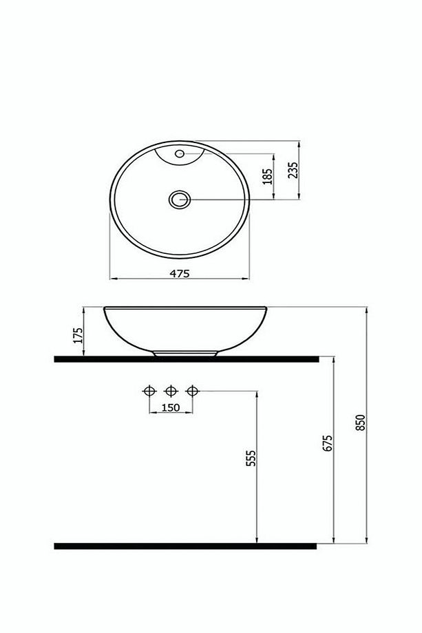 Çanak Tezgah Üstü Lavabo 5010 - 2