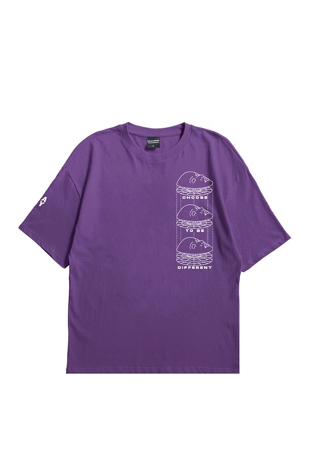 Eazy Mor Choose Different Unisex Oversize Baskılı Kısa Kollu T-shirt - 1