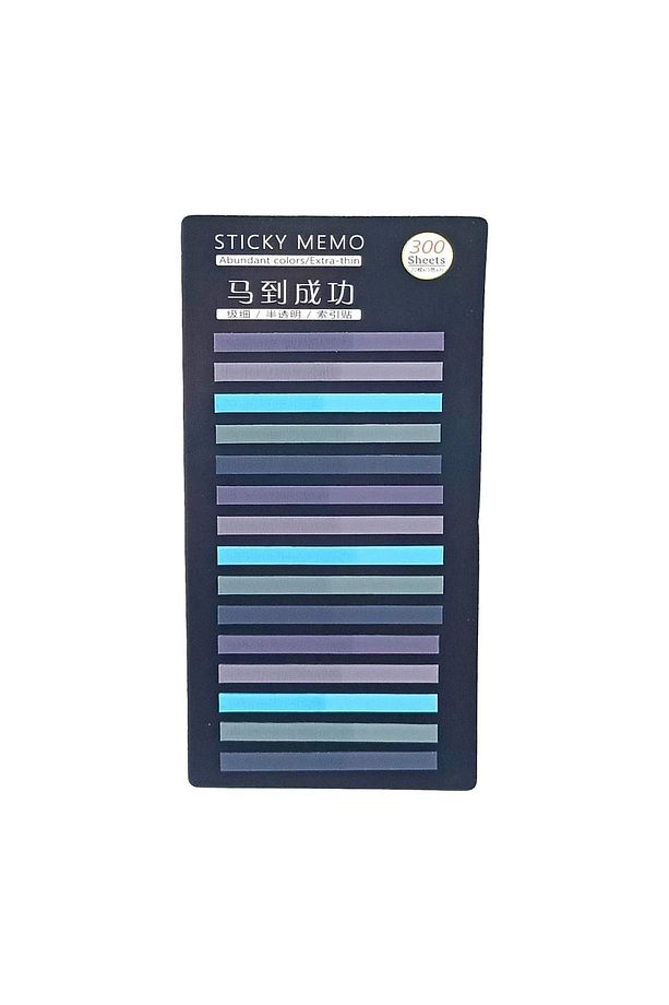 İnce Şerit Şeffaf Renkli Postit Post-it Post It. Kitap Ayracı Ayraç Postit Sticker 300 Yaprak - 1