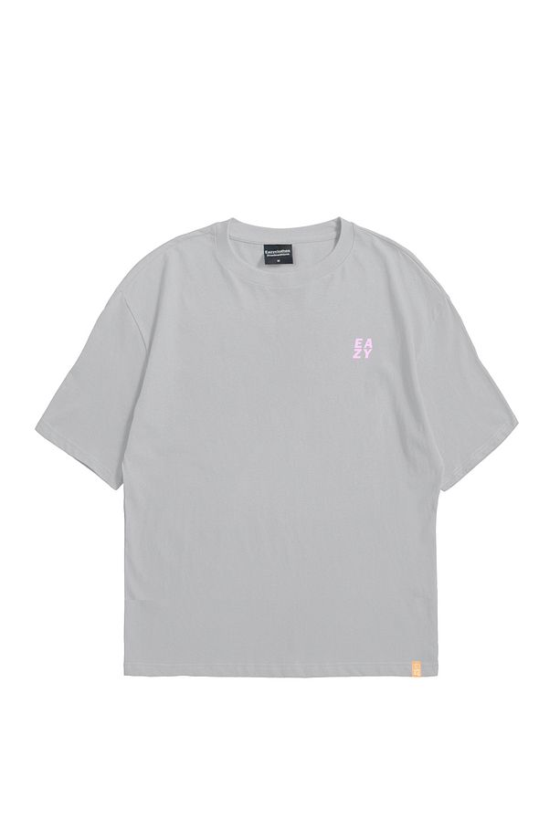 Eazy Gri Outer Space Unisex Oversize Baskılı Kısa Kollu T-shirt - 2