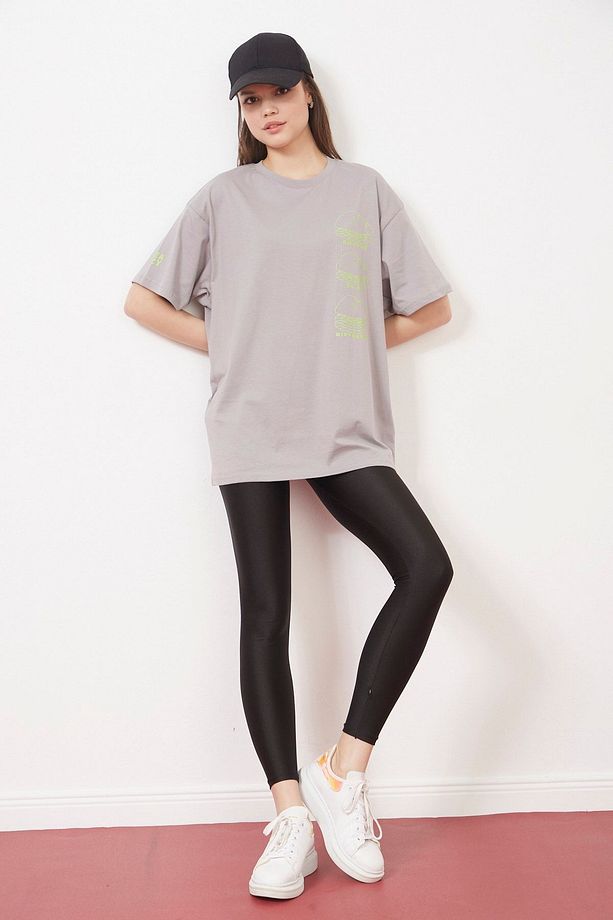 Eazy Gri Choose Different Unisex Oversize Baskılı Kısa Kollu T-shirt - 3