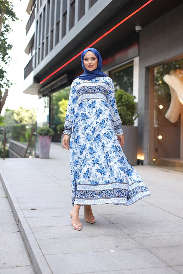 فستان طويل منقوش - 2