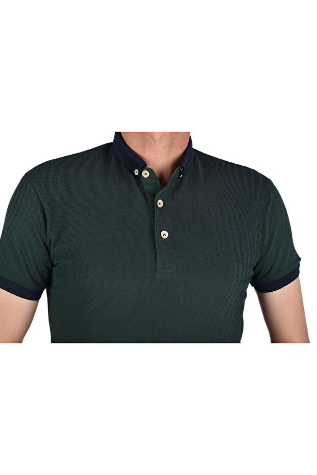 7114 نموذج بولو الرقبة زر تي شيرت - 4