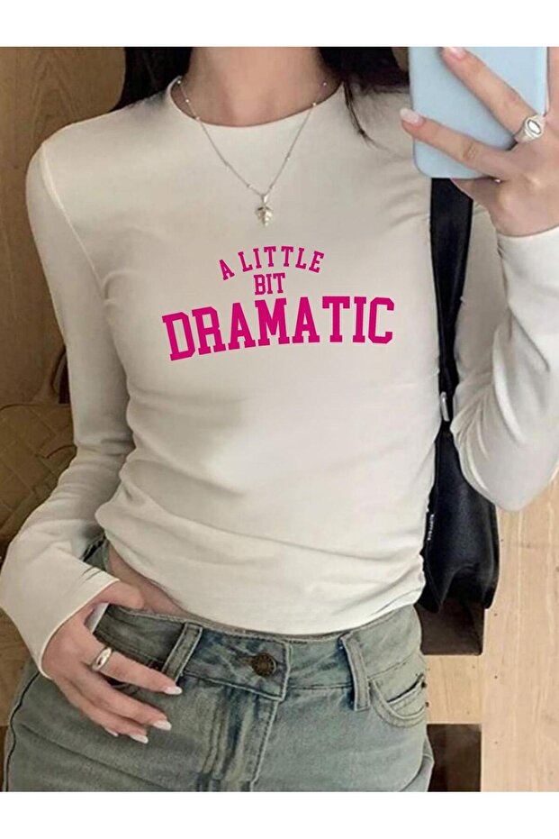 Dramatic Patterned Long Sleeve Blouse Body - 1