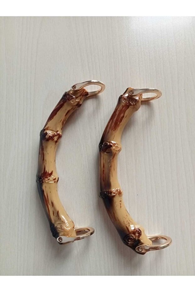 Bambu Görünümlü Akrilik 15 Cm C Model Çiftli Çanta Sapı - 1