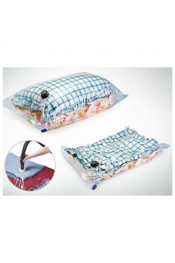 5 Adet Büyük Boy 80 Cm X 100 Cm Vakumlu Poşet Vakumlu Hurç Vakumlu Torba Yorgan Yastık Hurcu - 4