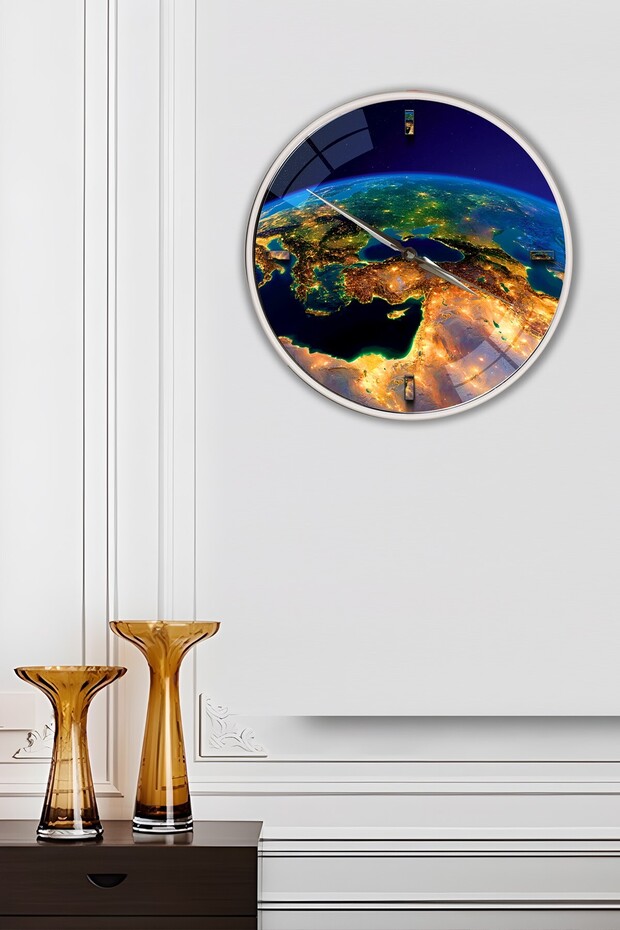 ساعة حائط العالم - 29 سم - 2