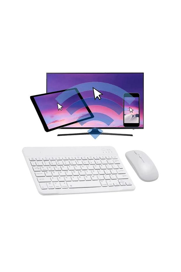 İos Android İpad Uyumlu Kablosuz Klavye Mouse Set - 1