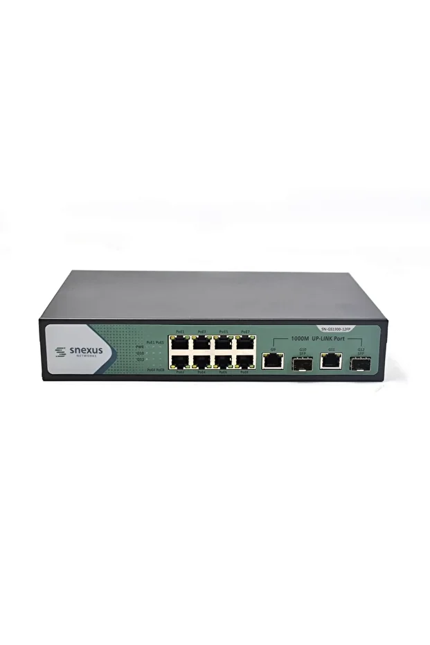 SN-GS1300-12FP 8 x 10/100/1000M POE Port + 2 x Uplink Port + 2 x Fiber Port  (120 Watt PoE) Switch - 1