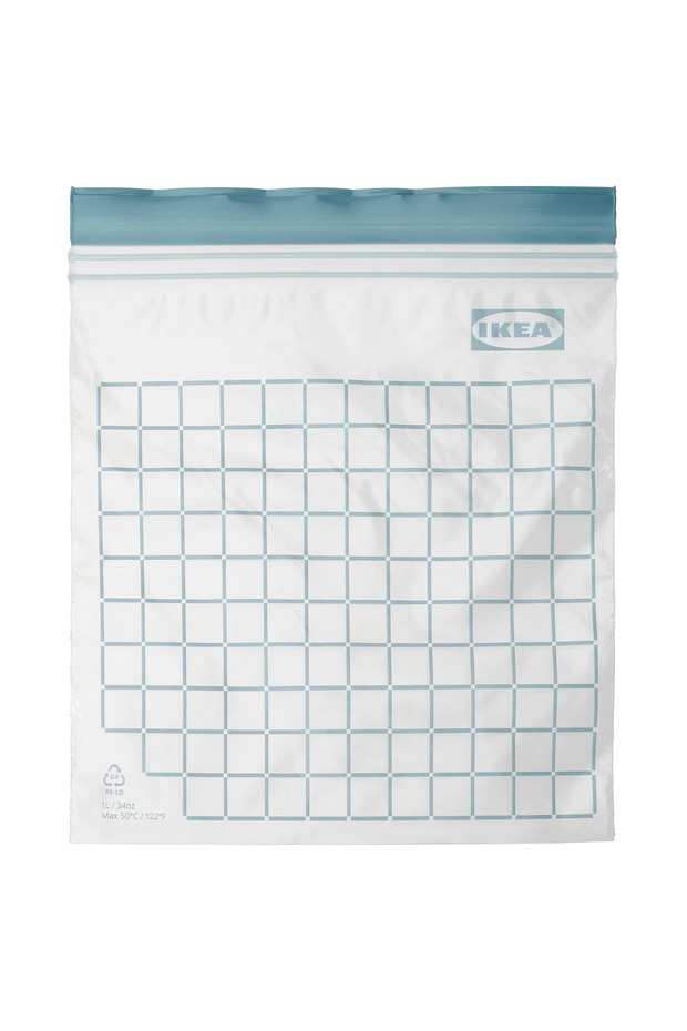 ISTAD 1 Liter Plaid Patterned Grey-Blue Lockable Refrigerator Bag
