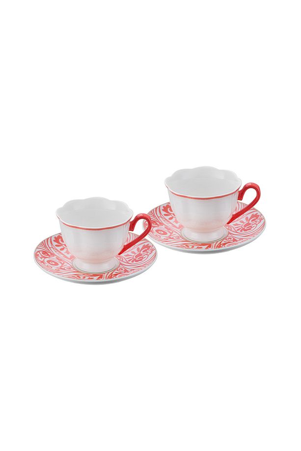 Aurora 2 Kişilik New Bone Kahve Fincan Takımı 90 ml Pembe - 5