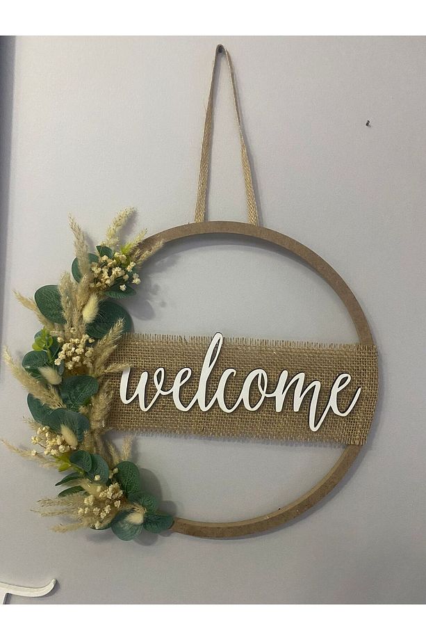 Kapı Süsü Ahşap Welcome Kasnak - 3