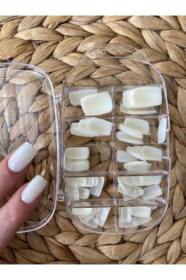 100 Adet Naturel Küt Takma Tırnak. - 2