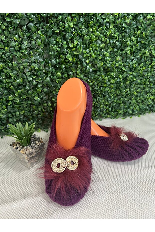 Keçe Tabanlı El Örmesi Patik - 1