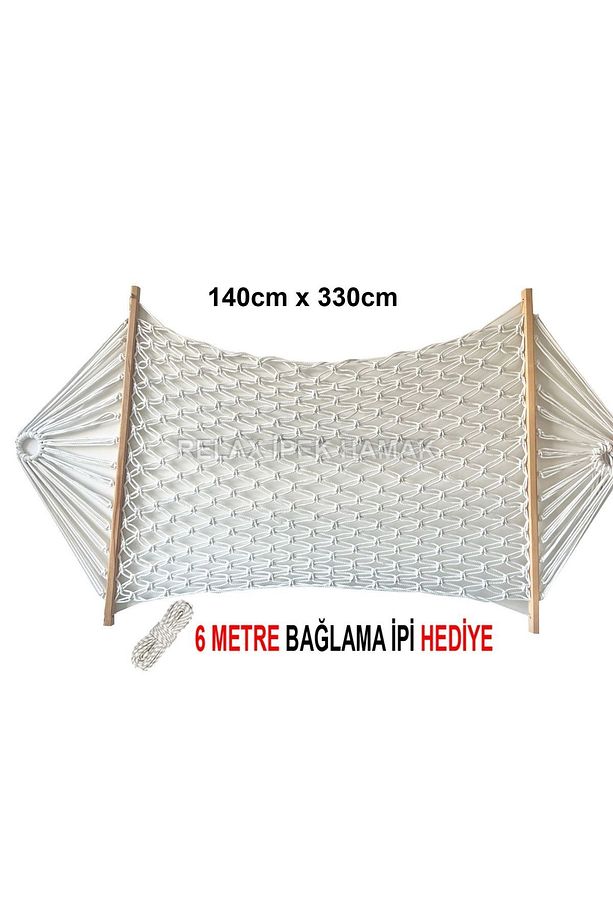 -gondol Hamak 3.30cm En 1.40 El Örgüsü Sık Örgülü Bahçe Piknik Kamp Salıncak (AYAK DAHİL DEĞİLDİR) - 1