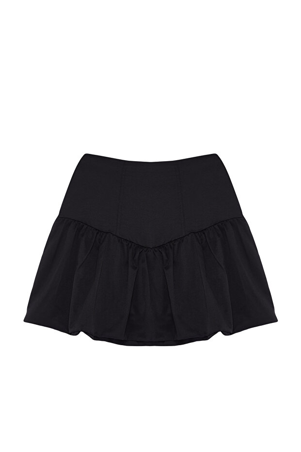 Siyah Dokuma Poplin Balon Etek TPRSS24ET00012 - 6