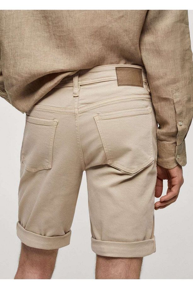 Slim fit kot bermuda şort - 8