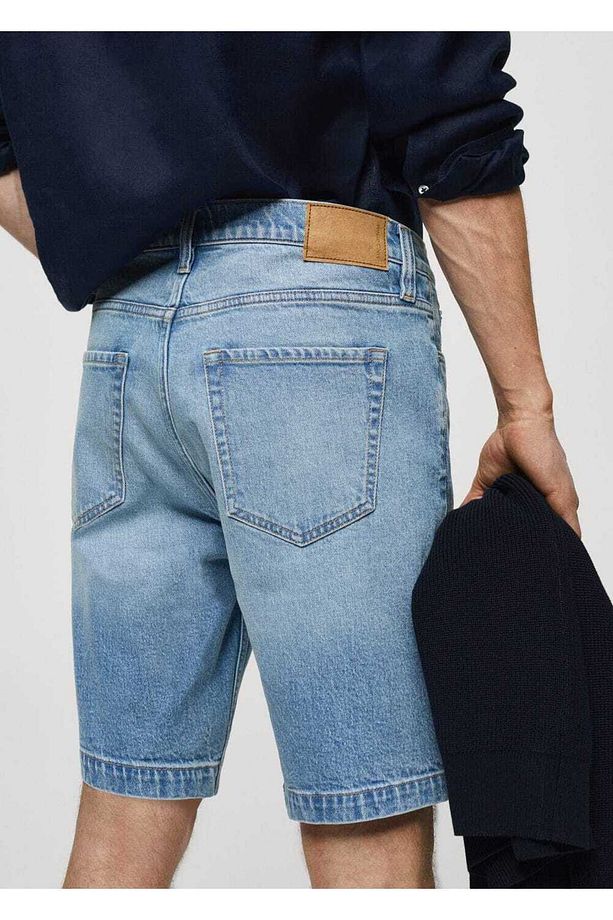 Regular fit denim bermuda şort - 8