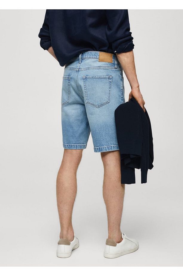 Regular fit denim bermuda şort - 4