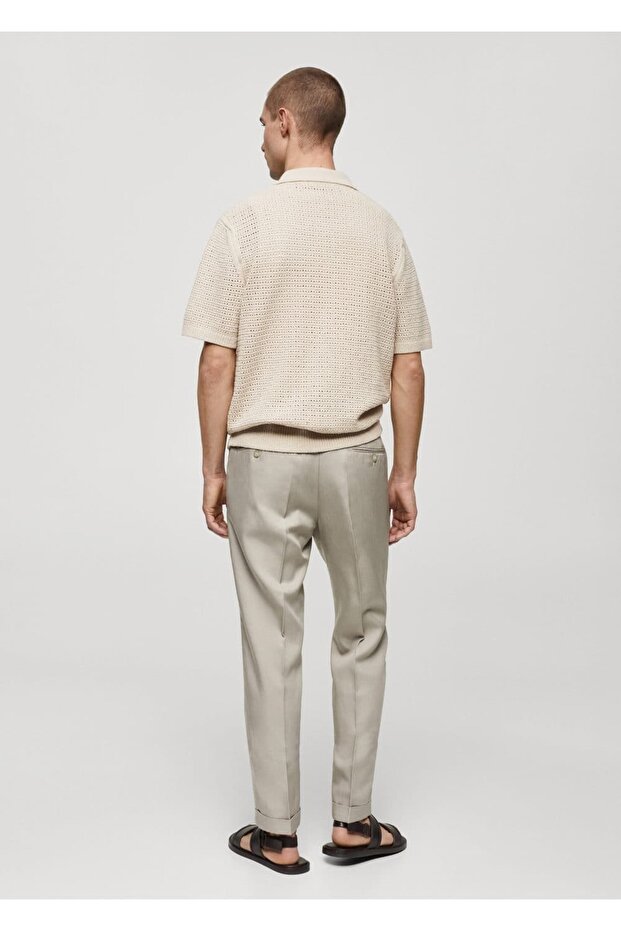 Düğmeli triko polo gömlek - 4