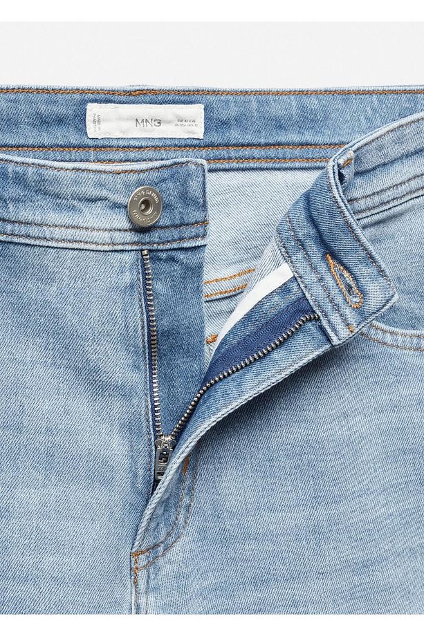 Slim fit kot bermuda şort - 6